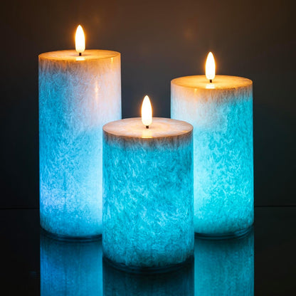 ANGELLOONG Flickering Flameless Candles, Realistic Battery Operated Candles with Remote and Timer, Set of 3 LED Candles for Room Fall Home Wedding Decor Centerpieces Table Party Valentines Decorations