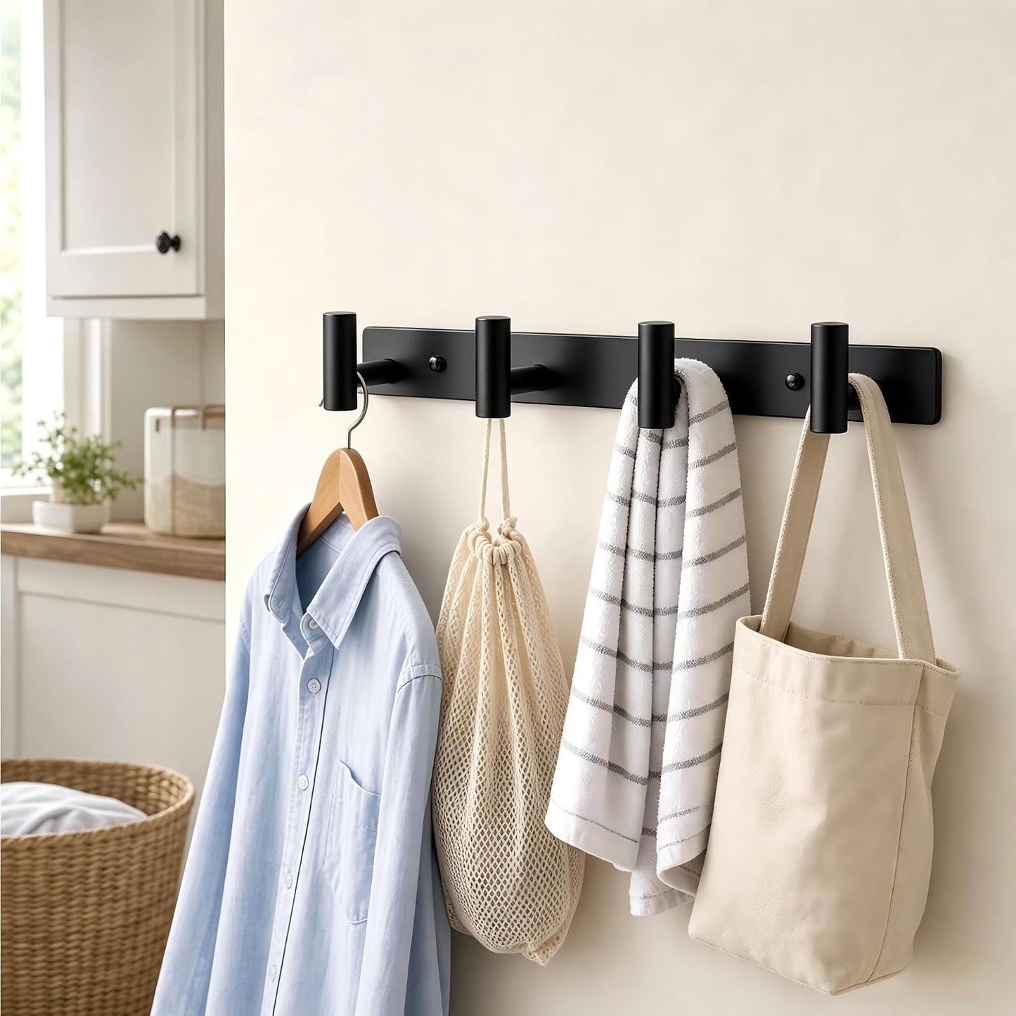 Wall Mounted Coat Rack-3 Hooks, Heavy Duty Stainless Steel Wall Hooks for Towel Coat Bag, Hat Rack Coat Hanger Coat Hooks Towel Racks for Bathroom Entryway Kitchen Office (Silver, 1 Pack)