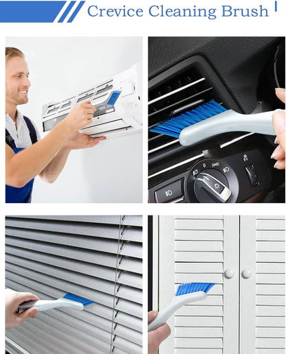 4 PCS Multi Purpose Small Crevice Cleaning Brushes for Tight Narrow Space, Small Scrub Brush Set for Scrubbing Cleaning Kitchen Sink Bathroom Shower Corner Household Use