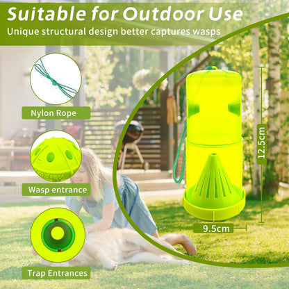 2 Pack Wasp Traps Outdoor Hanging, Carpenter Bee Traps for Outside Yellow Jacket Trap Hornet Trap Wasp Catchers Killer