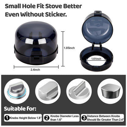 10PCS Stove Knob Covers for Child Safety Gas Stove Knob Locks Covers with Strong Adhesive Oven Knob Covers for Child Safety Prevent Kids Pets from Turning on Stoves(L)