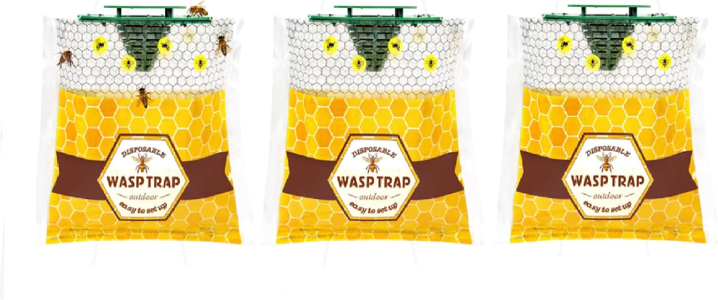 8 Pack Disposable Wasp Traps Outdoor Hanging Carpenter Bee Traps for Outside Yellow Jackets Trap Hornet Trap Wasp Catcher Bug Flies Garden