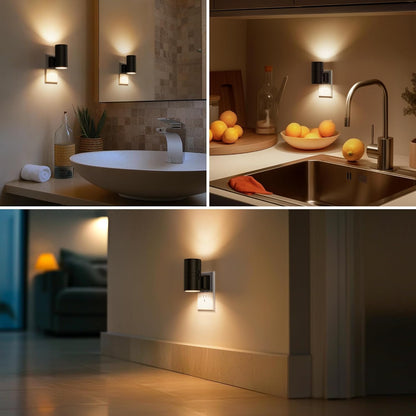 Briignite Motion Sensor Night Light,2 Pack Motion Activated Plug in Night Lights, 0-100LM Dimmable Soft White 3000K, Motion Sensor Light Indoor for Bathroom Hallway Bedroom Stairway Kid Elderly Pet
