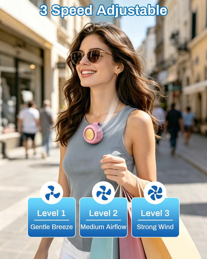 Portable Clip On Fan for Shirt,2Pcs Small Whirlwind Clip Fan Rechargeable,3 Speeds Hands-Free Personal Mini Bladeless Fan Clip On for Clothing Shirt Belt,360° Rotatable Whirlwind Clip Waist Neck Fan