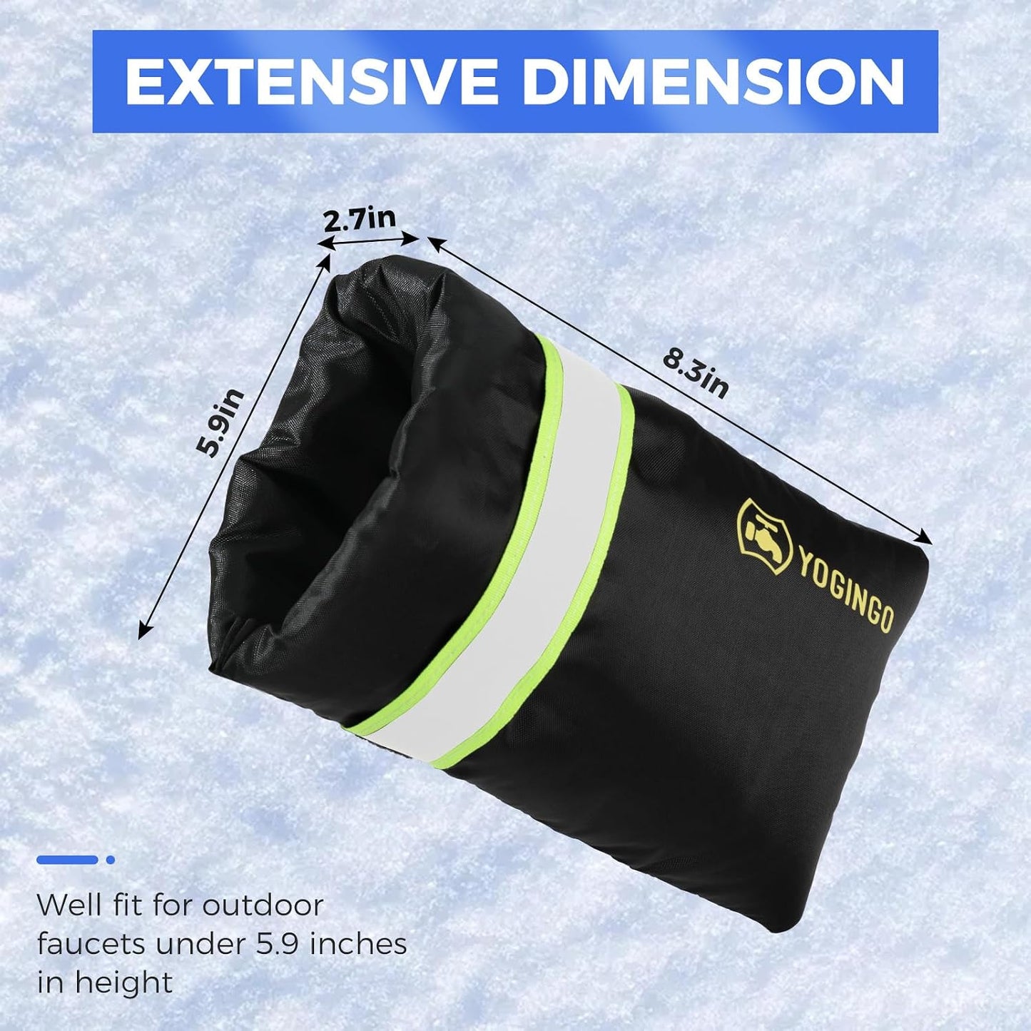 Outdoor Faucet Covers for Winter Freeze Protection, 2 Pack 6.7" x 9.5" Hose Bib Cover, Water Spigot Covers Winter Insulated, Pipe Wrap Insulation Cover Socks Outside Faucet Freeze Protector