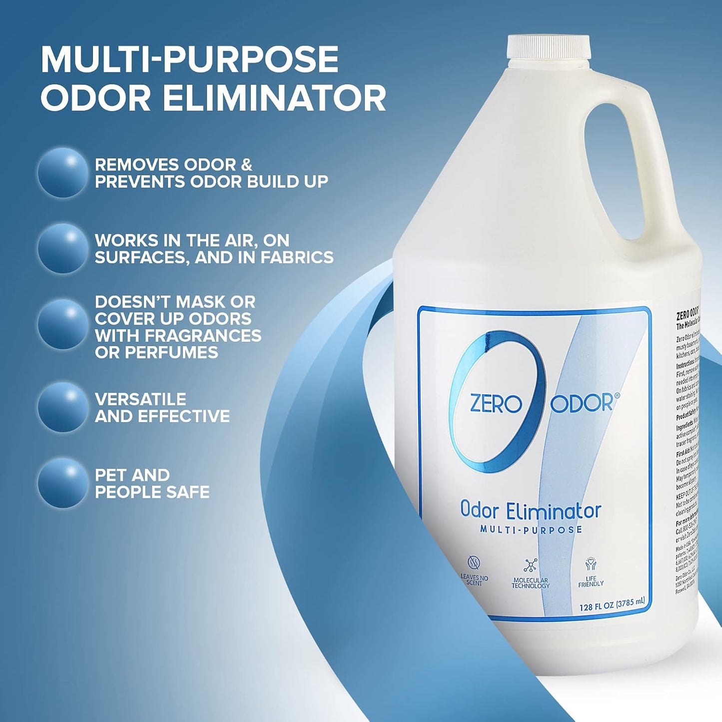 Zero Odor – Multi-Purpose Odor Eliminator - Air & Surface Odor – Patented Technology for Bathroom, Kitchen, Fabric, Closet- Smell Great Again, 16oz