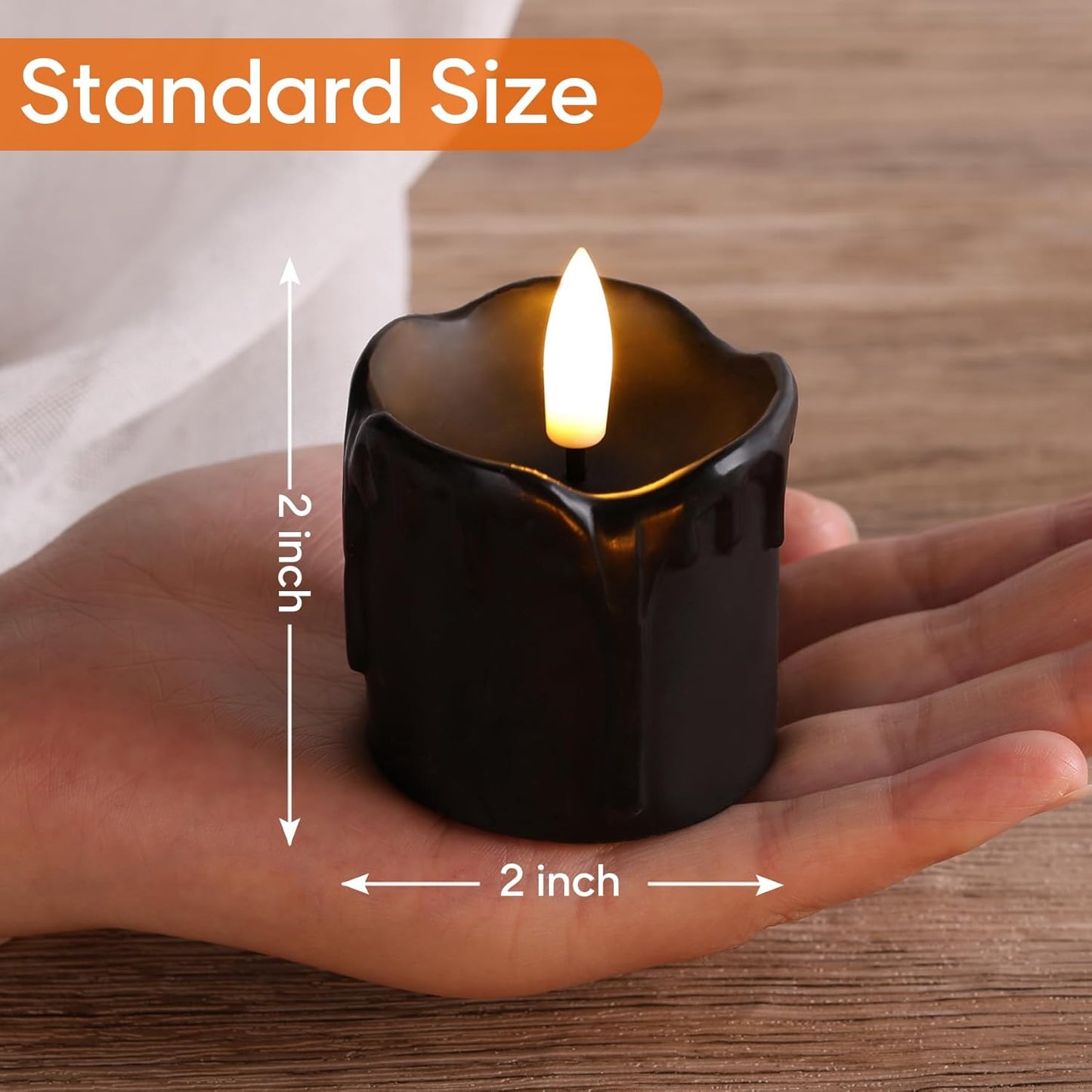Eywamage Ivory Flameless Votive Candles with Timer Batteries, 2x3 inch Small LED Pillar Candles Flickering Set of 6