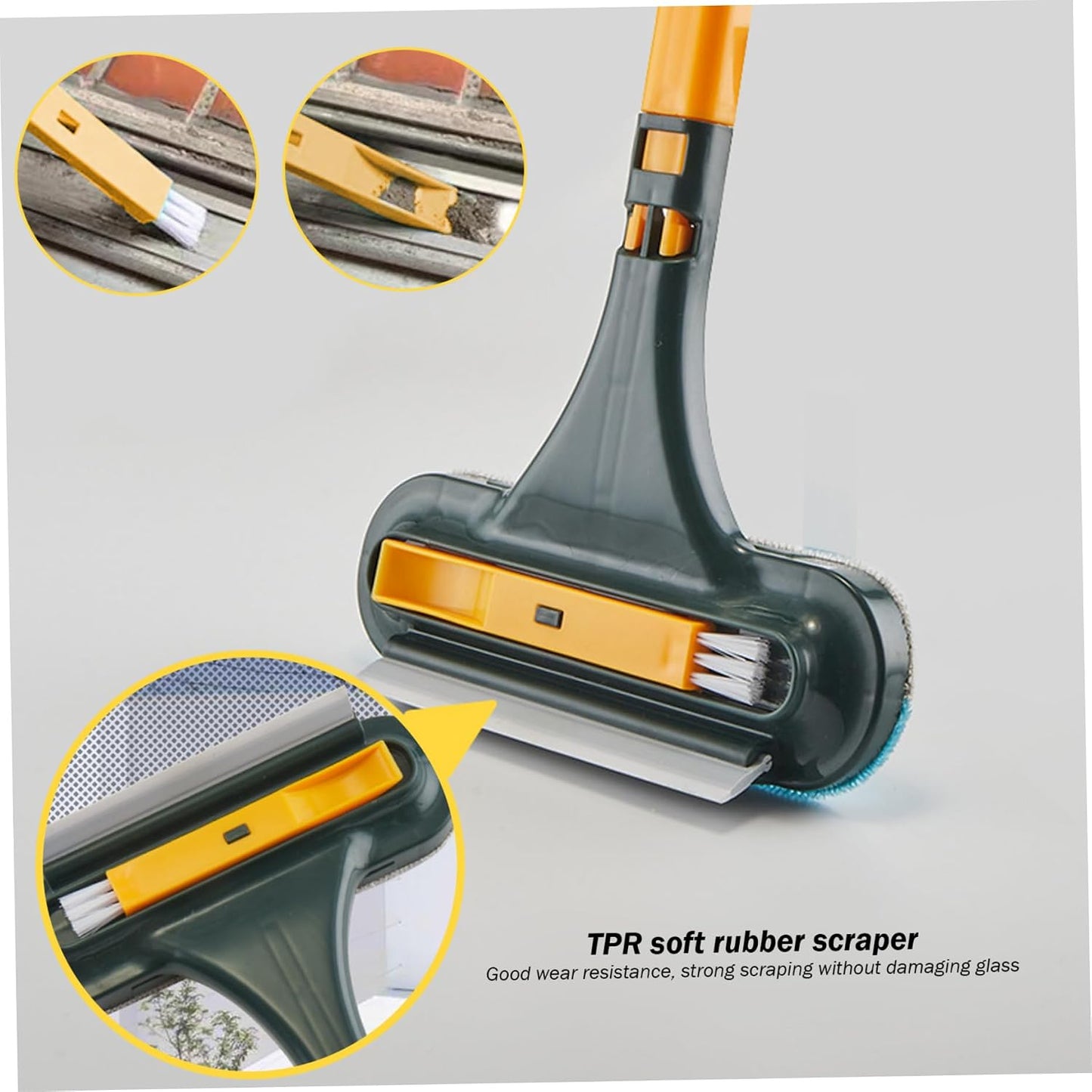 Screen Window Brush, Window Screen Cleaning Brush 4PCS/Set 3 in 1 Double-Sided Cleaner Dry＆Wet Long Handle Washable Cleaner Tool, Outdoor