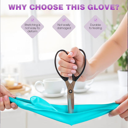 Elgood Reusable Long Sleeve Dishwashing Cleaning Gloves with Latex Free,Cotton Lining,Kitchen Gloves 2 Pairs,Purple+Blue M