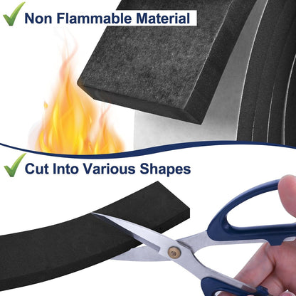 66Ft Foam Tapes Self Adhesive Foam Seal Strips 1/2In x 1/8In x 33.1Ft Each Roll Weatherstrips High Resilience Weather Stripping Door Seals for Door Soundproofing, Window Insulation (2R, White)