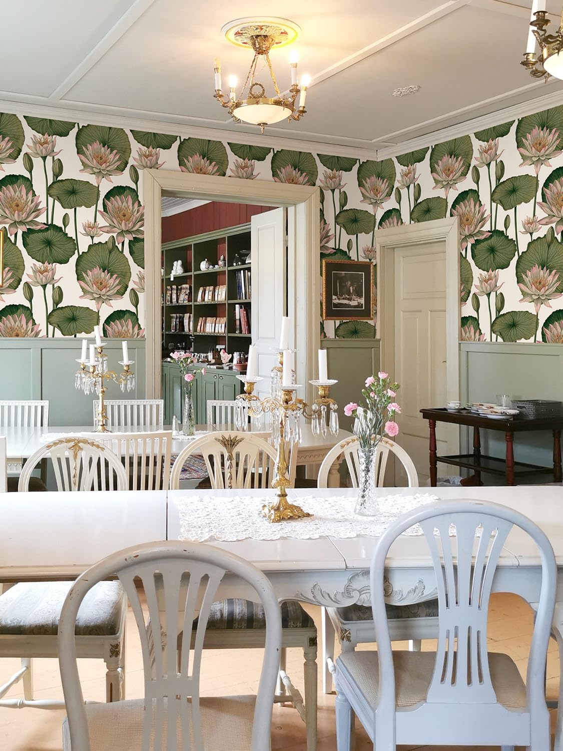Orainege Floral Wallpaper Peel and Stick Wallpaper Modern Contact Paper 16.9in x 118.1in Self Adhesive Wall Paper for Bedroom Bathroom Shelf Liner Decor Removable