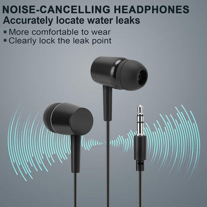 Water Leak Detector, Underground High Sensitivity Water Leak Detector with Headset, Water Leak Detection Device for Water Leakage Detection Construction Pipelines (with Large Earphone)