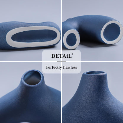 CEMABT Modern Nordic Boho Vase Set - Elegant Beige Matte Ceramic Vase for Living Room, Bookshelf, Mantel, Entryway Table & Console Decor | Home Decor Shelf Decorations Easter Gift
