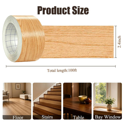 GSCIT Club Wood Grain Repair Tape, 2.4 inch X 15ft Self Adhesive Maple Grain Repair Patch for Tables, Chairs, Baseboards, Doors, Windows, Floors, Handicraft DIY. - Colors B