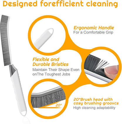 SUOXU Household Thin Cleaning Brushes,2pcs Hard Bristle Grout Scrub Brush Tool for Cleaning Tight Spaces in Home Kitchen Bathroom