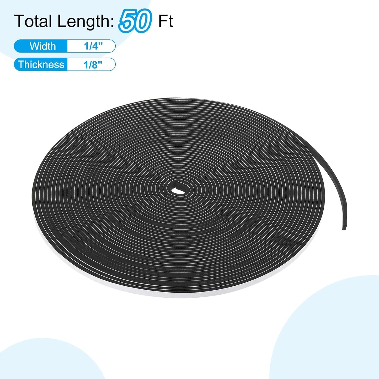 PATIKIL Weather Stripping Door Seal Strip, 3/8 Inch x 1/4 Inch x 32 Ft Self Adhesive Soundproof High Density Foam Tape Insulation for Door Window Air Conditioning, White - Colors A