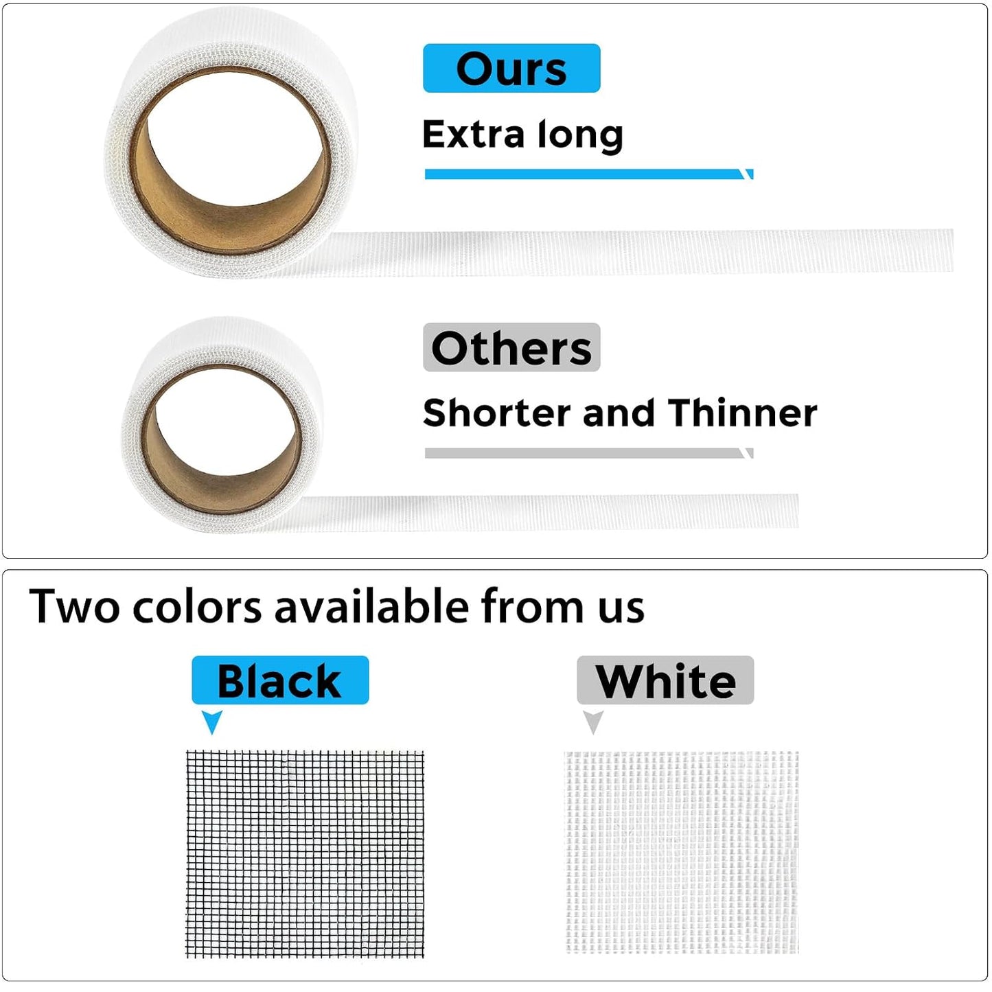 Secopad Black Window Screen Repair Tape, 4 in X 20 FT (240IN) Kit for Windows or Doors, Strong Adhesive Patch Fiberglass Mesh Repair
