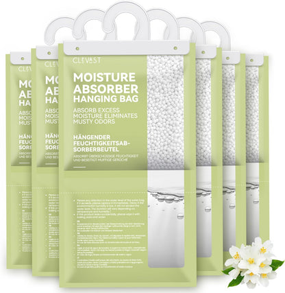 CLEVAST Moisture Absorbers Packets 10 Pack, Dehumidifier Bags for Closet, Unscented Hanging Humidity Absorber in Wardrobes, Bedrooms, Bathrooms(Net Wt. 230g/Pack)
