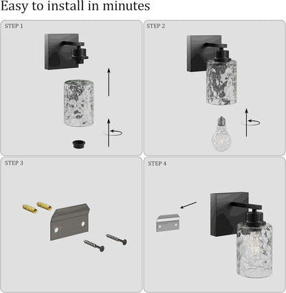 Battery Operated Wall Sconce Set of 2, Black Rechargeable Wall Lights with Timer Function, Easy Install Dimmable Wireless Wall Lamps Sconces Wall Decor for Living Room Bedroom Hallway, Emergency 3000K