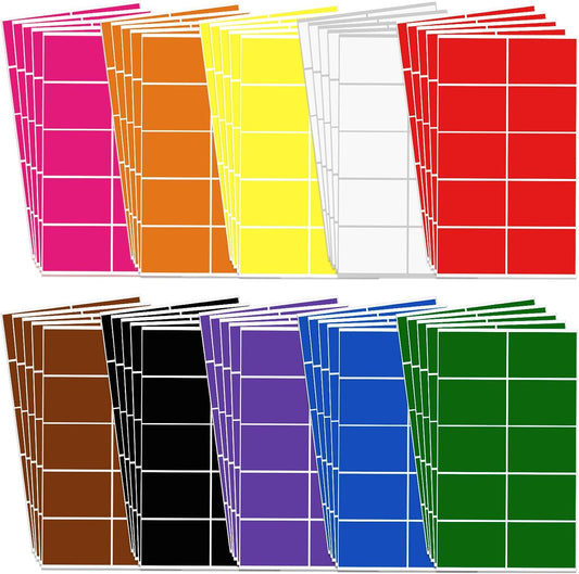 500 Pieces Rectangular Colored Labels Stickers 3 x 2 Inch, Large Color Coding Labels in 10 Assorted Colored Name Tags Moving
