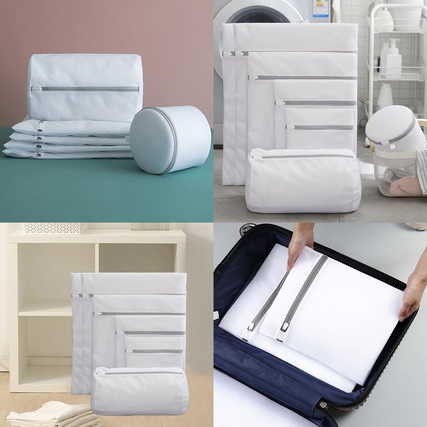 Mesh Laundry Bags - 9pcs Premium Zippered Fine Mesh Laundry Bags Set, Delicate & Lingerie Washing Organizer