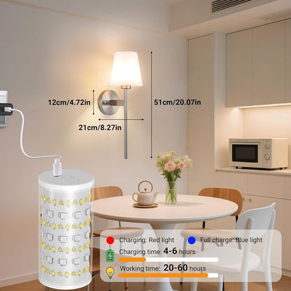 Nekhung Battery Operated Wall Sconces Set of Two, Wireless Battery Wall Light with 10000mAh RGB Dimmable Magnetic Bulb and Remote, Rechargeable Sconce Wall Decor for Bedroom Living Room Hallway