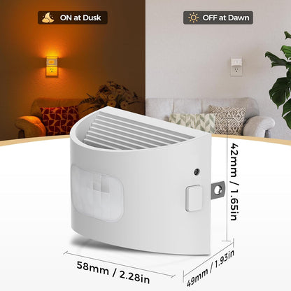 DORESshop LED Night Light[2 Pack], Night Lights Plug into Wall, 3 Mode Plug in Night Light with Motion Sensor, Dusk to Dawn Sensor, Nightlights for Adults, Bedroom, Bathroom, Hallway