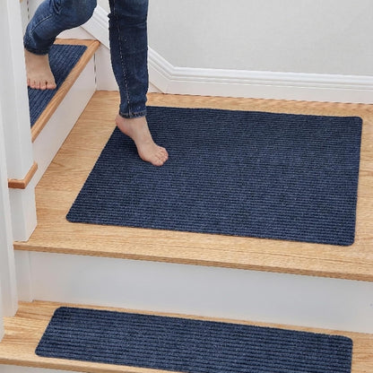MBIGM 8" X 30" (15 in Pack) Nonslip Carpet Stair Treads Non-Skid Safety Rug Slip Resistant Indoor Runner for Kids Elders & Pets with Reusable Adhesive - Brown - Non Slip Stair Treads Indoor