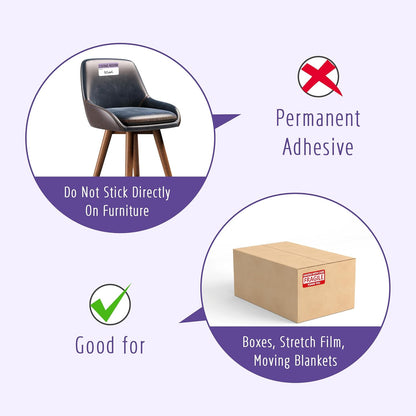 160 PCS Moving Labels, 8 Color-Coded Self-Adhesive Rectangular Stickers for Boxes, Large Home Moving Blank Packing Labels for Cartons, Storage Bins, Office Uses (6” x 4”)
