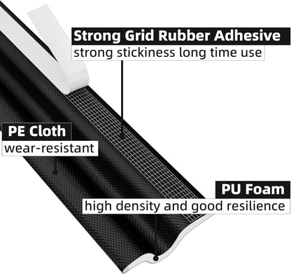 118 inch Weather Stripping Door Seal Strip for Bottom of Door,Self-Adhesive Window Draft Stopper Foam Seal Strip,Soundproof Window Insulation Weather Strip for Winter Gap Blocker(White)