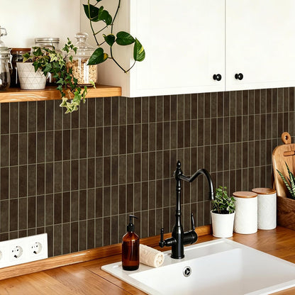 MORCART Peel and Stick Backsplash, 10 Sheets of 11.8"x11.8" - 3D Adhesive Waterproof Wall Tiles for Kitchen, Bathroom, Living Room, Subway Tiles, Gray-Apricot