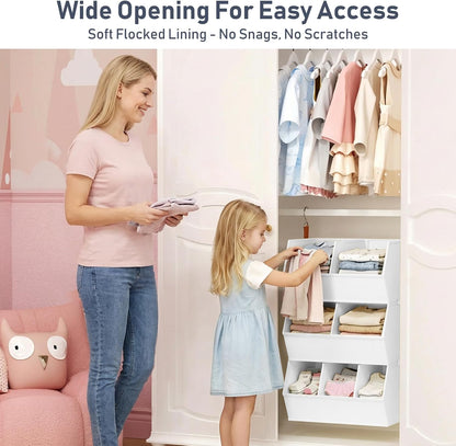 Hanging Closet Organizer Extra Large, Clothes Hanging Shelves for Closet with Divider, Collapsible Closet Storage System, Fabric Closet Hanging Organizer for Home, Dorm, Rv, ,Handbags, Underwear, Sock
