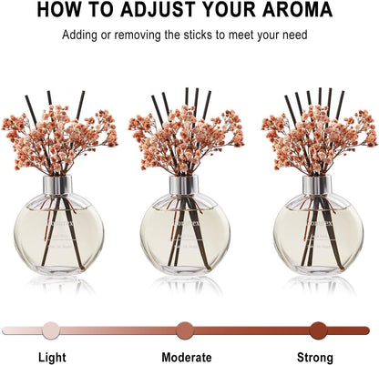 Flower Reed Diffuser Set 5.07oz Satin Rose Scent Diffuser with Sticks Home Fragrance Reed Diffuser for Bathroom Shelf Decor