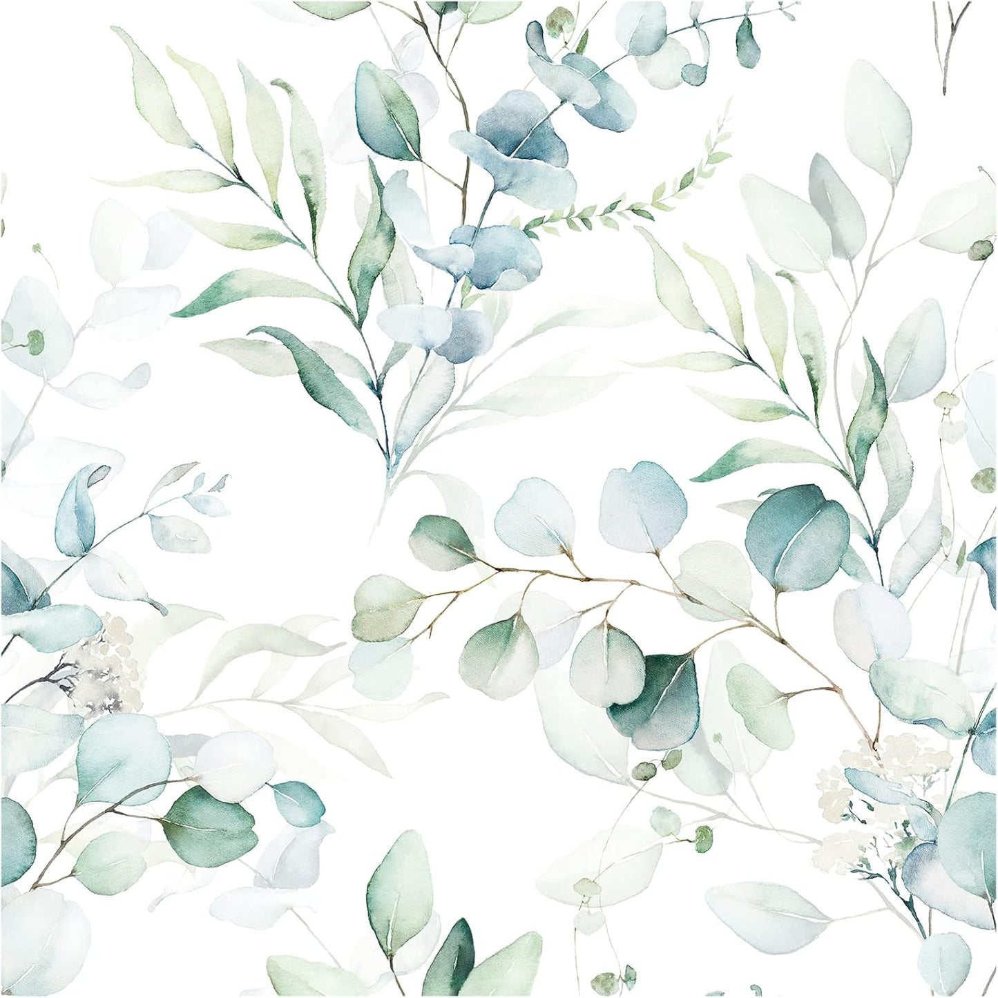 Floralplus Peel and Stick Wallpaper Boho Leaf Removable Wallpaper for Bathroom Renter Leaf Contact Paper for Locker Shelf Liner Vinyl Adhesive Wallpapers Wall Mural Decor 17.5 in x 118 in