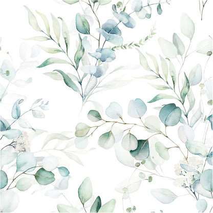 Floralplus Peel and Stick Wallpaper Boho Leaf Removable Wallpaper for Bathroom Renter Leaf Contact Paper for Locker Shelf Liner Vinyl Adhesive Wallpapers Wall Mural Decor 17.5 in x 118 in