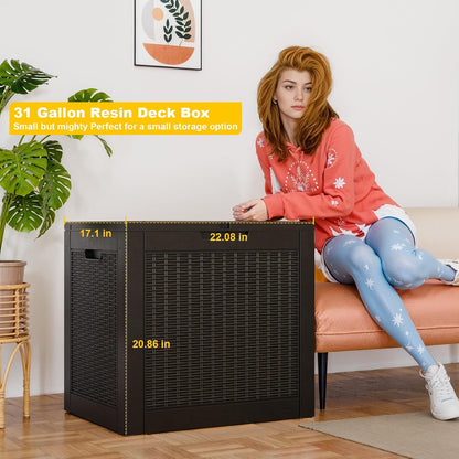 50Gal Outdoor Storage Box Anti-Theft Delivery Box Lockable Deck Box | Heavy-duty UV & weatherproof resin for secure parcel drop, patio cushion storage, garden tools & porch package organization