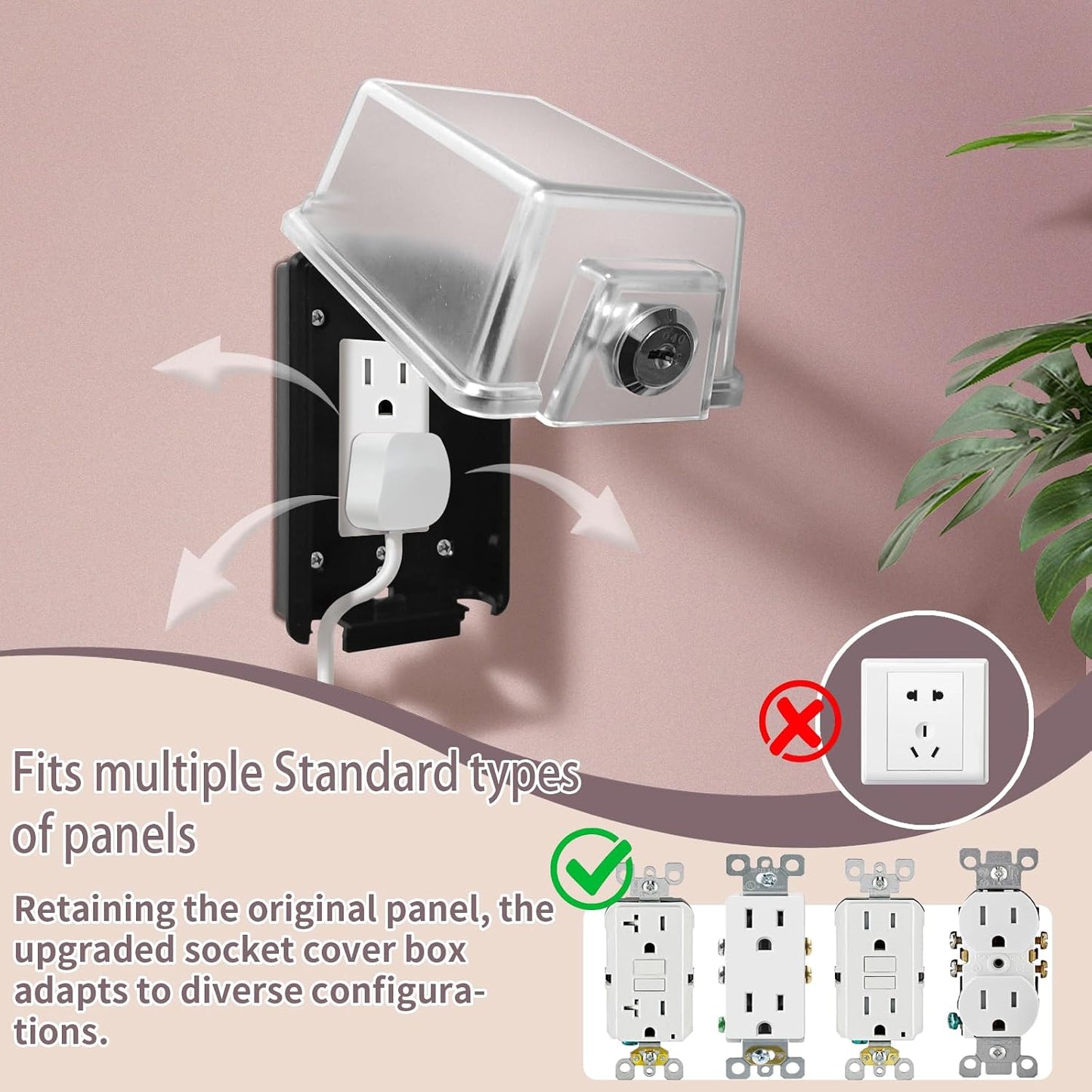 Outdoor Outlet Cover,Standard Single Gang Outlet Cover Weatherproof Enclosure,Rated for Wet Locations, Outdoor Electrical Box Waterproof Plug Covers, 2 pack