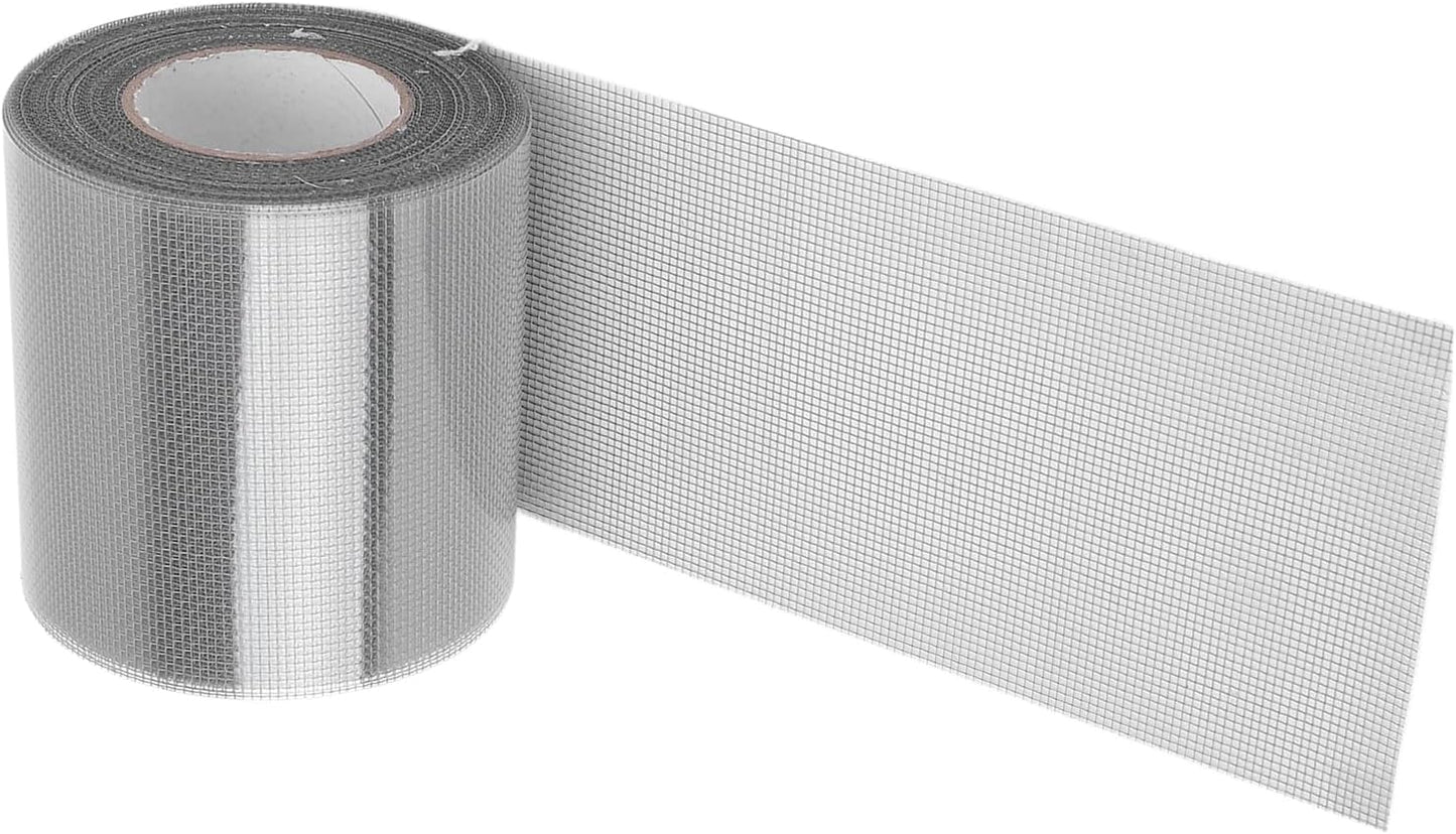 FTVOGUE Window Screen Repair Tape, 80mm x 9.15m Transparent Self Adhesive Mesh Patch for Mesh Doors Tents Pool Net Car Screens Camping Tarps (Gray)
