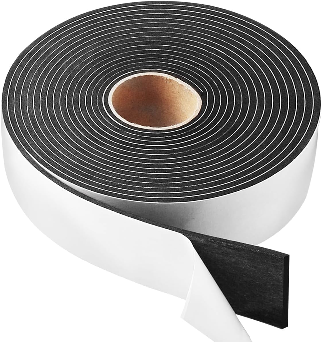 Seal Foam Tape,1/2 Inch W x 1/8 Inch T Weather Stripping for Door and Window,High Density Single Sided Closed Cell Door Insulation Weather Strip, 3 Rolls Total 50FT Black