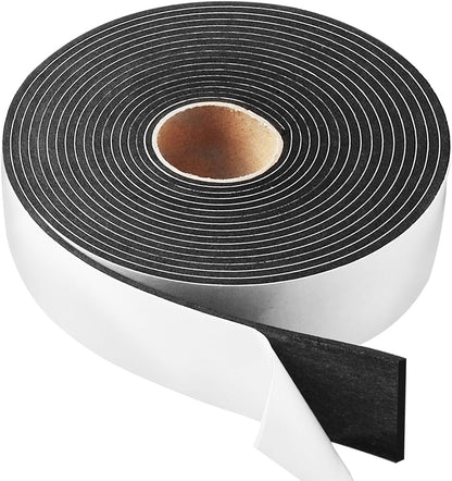 Seal Foam Tape,1/2 Inch W x 1/8 Inch T Weather Stripping for Door and Window,High Density Single Sided Closed Cell Door Insulation Weather Strip, 3 Rolls Total 50FT Black