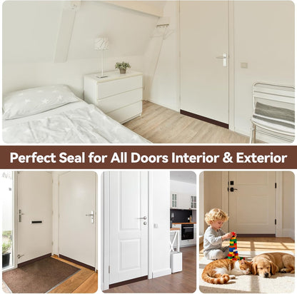 Door Draft Stopper, Ohuhu 39"L x 2"W Silicone Weather Stripping Under Door Seal for Exterior Interior Doors, 1" Widened Strong Adhesive, Soundproof Door Sweep Strip to Block Cold, Noise, Light Pests