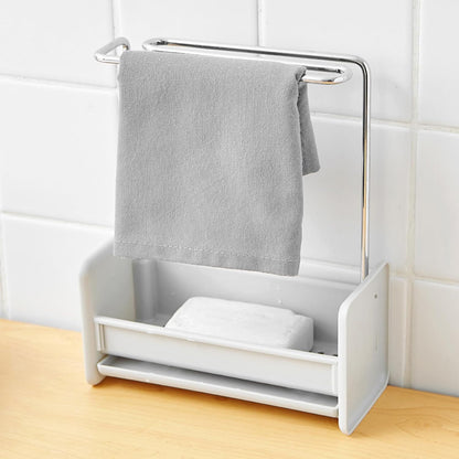 Dishcloth Drying Rack,Compact Versatile Detachable Kitchen Countertop Soap Sponge Organizer Wall Mounted Hanging Storage Solution,for Kitchen and Bathroom