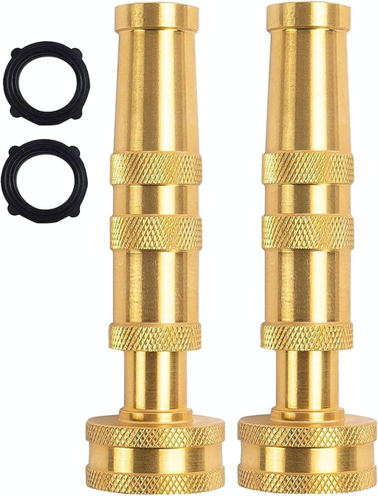 Garden Hose Nozzle, CM CUMIZON Solid Brass Heavy Duty Adjustable Twist Hose Nozzle, High Pressure Water Hose Sprayer Nozzle, 2 Pack | Heavy Duty, Adjustable Twist, High Pressure Water Sprayer