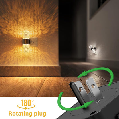 L LOHAS LED Night Light,Dimmable Night Lights Plug into Wall, 2 Pack Acrylic Nightlight with 0-100 LM Adjustable Brightness, 3000K Plug in Night Light with Dusk to Dawn Sensor, for Bathroom Hallway
