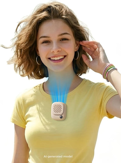 Aecooly Magnetic Clip On Fan, Mini Portable Neck Fan, Mighty Waist Fans, Light Hat Fans, Hands Free USB Rechargeable [10H Max Cooling Time], Personal Battery Powered for Travel, Gifts for Women -Beige