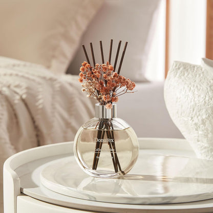 Flower Reed Diffuser Set 5.07oz Satin Rose Scent Diffuser with Sticks Home Fragrance Reed Diffuser for Bathroom Shelf Decor