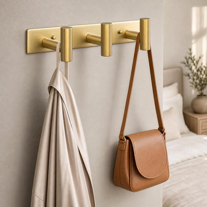 Wall Mounted Coat Rack-3 Hooks, Heavy Duty Stainless Steel Wall Hooks for Towel Coat Bag, Hat Rack Coat Hanger Coat Hooks Towel Racks for Bathroom Entryway Kitchen Office (Silver, 1 Pack)
