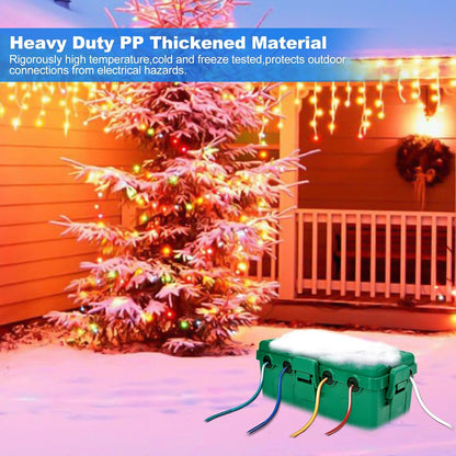 Hrensaw Large Outdoor Electrical Box(12.5x8.5x5inch),IP54 Waterproof Outdoor Outlet Covers,Weatherproof Extension Cord Covers Protect Outlet,Plug,Timer,Power Strip,Holiday Light,Green