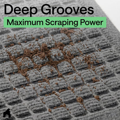 GORILLA GRIP® Ultra Absorbent Front Door Mat Outside Entrance, Traps Dirt and Moisture, HydroABSORB Indoor Outdoor Doormat Holds Up to 1.7 Cups Water, Stain and Fade Resistant Welcome Mat, 29x17 Black