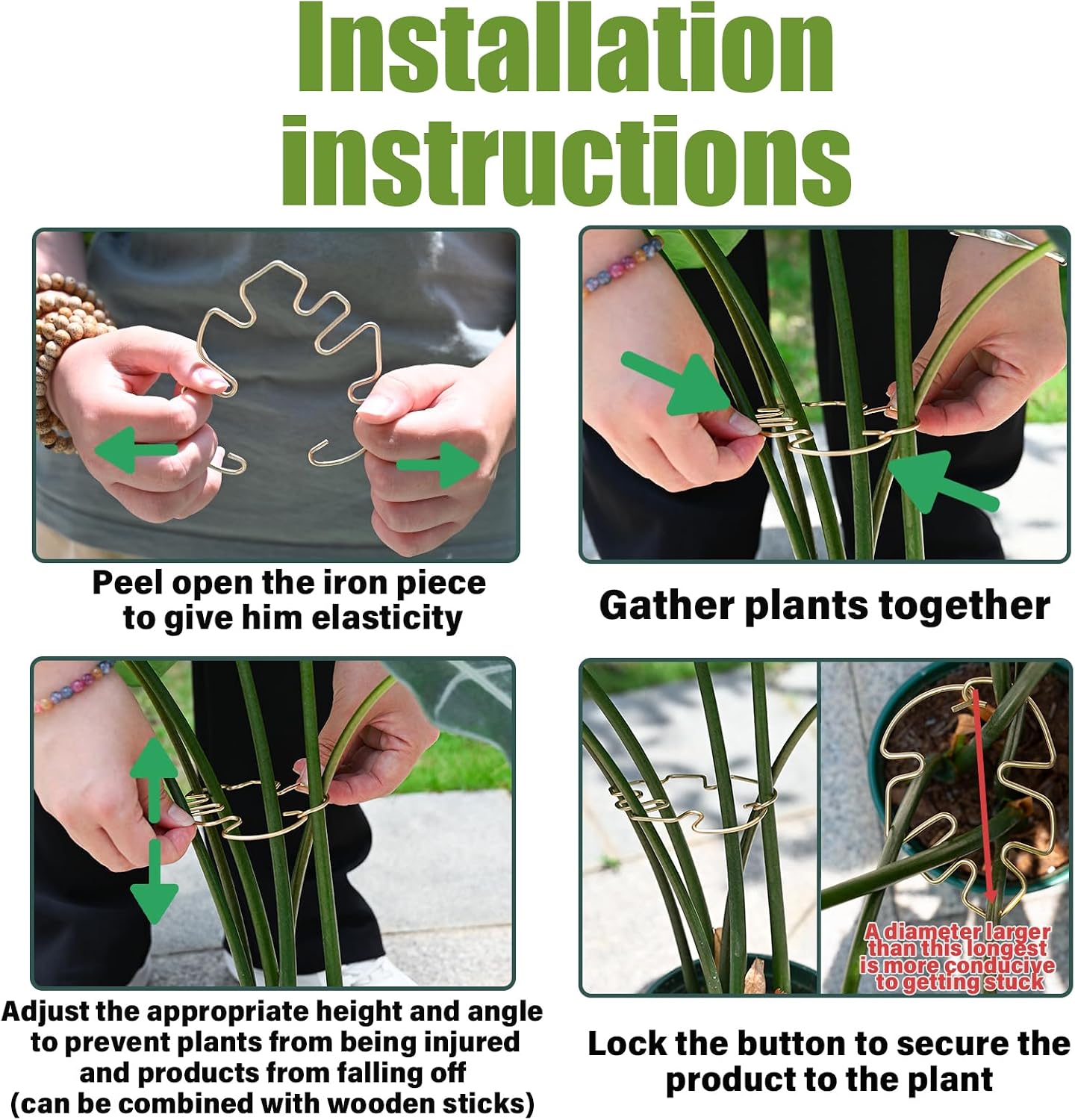 Yohsnor Monstera Plant Stem Support System - 5 Piece Set (5.5x4.7in) | Durable Plant Support Stakes for Climbing Plants & Fishbone Cactus | Ideal Leaf Stabilizer for Indoor Plants & Monstera Care